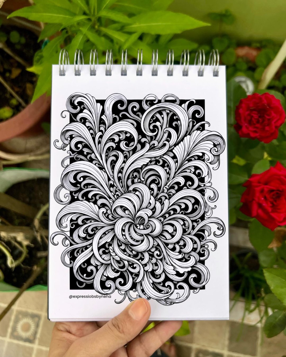 🖤🌿 A Flourish of Endless Motion 🌿🖤

This mesmerizing artwork by @expressionsbyneha transforms flowing lines into a breathtaking display of movement and elegance. Delicate curls, sweeping strokes, and layered ribbons unfold from the center like a blooming flower, creating a composition that feels both dynamic and harmonious. The bold black background enhances the crisp white linework, making every intricate detail stand out with striking clarity. ✨

The artwork is a beautiful reminder of how simple lines, when guided with patience and creativity, can evolve into something truly captivating.

Why this artwork stands out:

1️⃣ Flowing linework — graceful curves create a mesmerizing sense of motion
2️⃣ Intricate layered details — every section reveals new patterns to explore
3️⃣ Bold black-and-white contrast — timeless, elegant, and visually powerful
4️⃣ Organic floral composition — abstract forms bloom naturally from the center
5️⃣ Hypnotic visual rhythm — expressive, immersive, and calming to admire

Art by: @expressionsbyneha 🤍

#LineArt #AbstractArt #BlackAndWhiteArt #InkDrawing #PatternArt #DoodleArt #FlowArt #HandDrawnArt #CreativePatterns #ArtInspiration #PenAndInk #MonochromeArt #MindfulDrawing #IllustrationArt #SlowArt