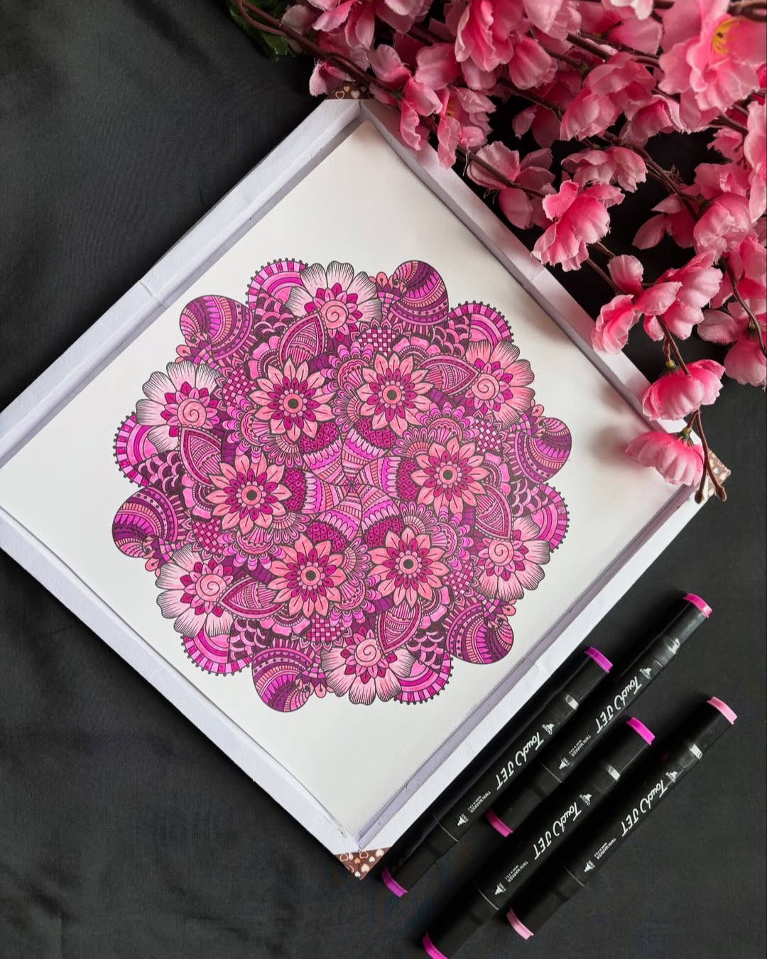 🌸✨ Layers of petals, harmony in pink ✨🌸
This stunning mandala by @youmeandthreads radiates warmth through its lush floral layering and vibrant pink palette. The composition blooms outward with repeating petals, paisley curves, and delicate textures that create depth while maintaining perfect symmetry. Every section feels thoughtfully connected, making the artwork both energizing and soothing to explore. 🖊️💗
Why this artwork stands out:
1️⃣ Floral mandala fusion — rich botanical elegance
2️⃣ Monochrome pink palette — bold yet calming cohesion
3️⃣ Dense layered detailing — depth with rhythmic flow
4️⃣ Balanced symmetry — visually satisfying and meditative
5️⃣ Inspires mindful coloring & doodling — joyful creative energy
Art by: @youmeandthreads 🤍
#MandalaArt #FloralDoodle #InkDrawing #PatternArt #MindfulArt #DoodleInspiration #PinkArt #SketchbookArt #SlowArt