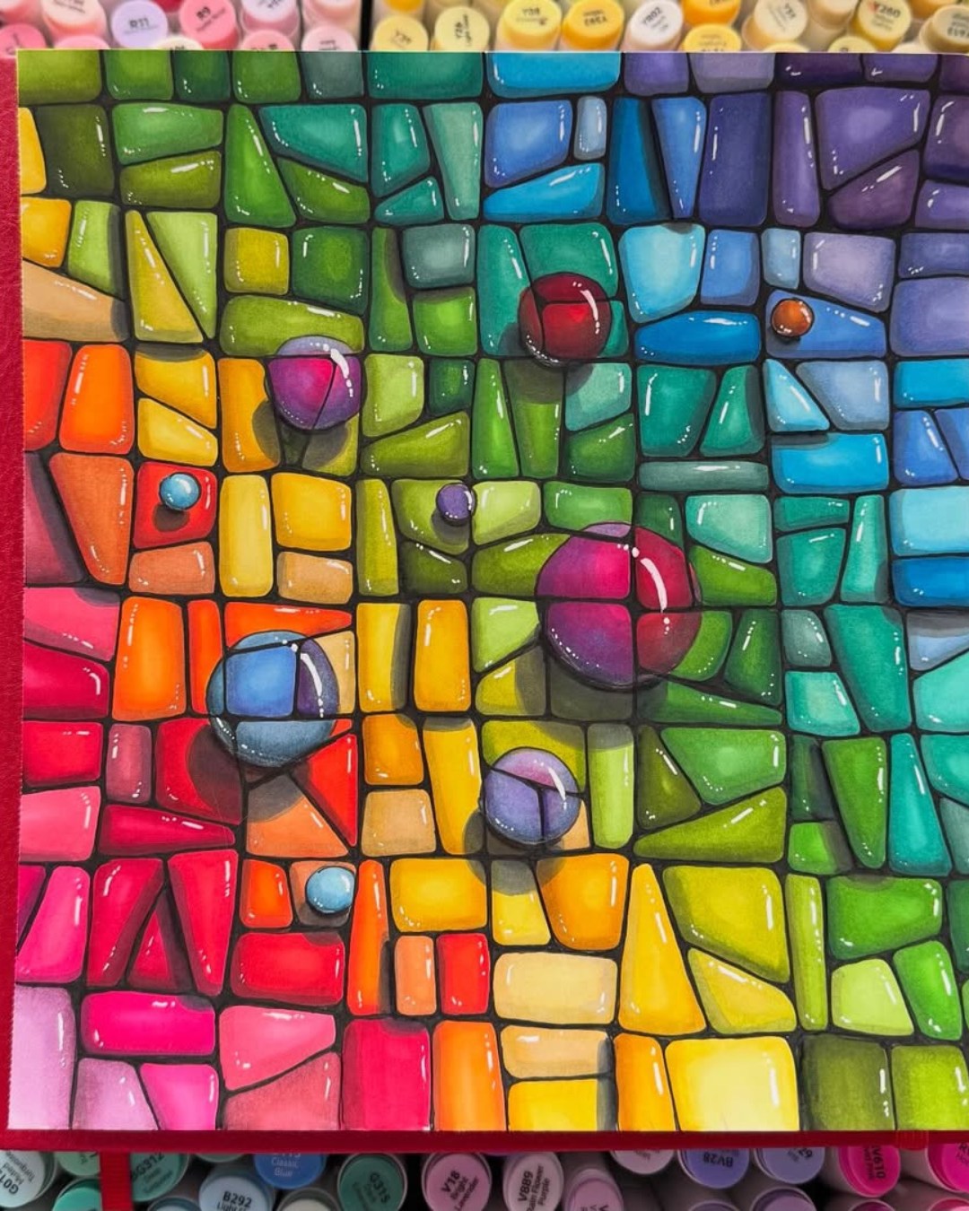 π§©π When Color Finds Its Own Rhythm ππ§©
This vibrant piece by @senddoodle feels like stepping into a world where color, shape, and motion all speak the same language. Every tile-like form carries its own energy, blending into a seamless mosaic of warmth, depth, and playful harmony. The floating spheres add a dreamy contrast β like thoughts drifting through a structured yet free-flowing universe. π¨β¨
Why this artwork stands out:
1οΈβ£ Rainbow gradient flow β colors moving like emotion across the canvas
2οΈβ£ Mosaic-style geometry β structured yet organic composition
3οΈβ£ 3D illusion spheres β adding depth and movement
4οΈβ£ Smooth shading & highlights β creating a glossy, tactile feel
5οΈβ£ Balance of chaos & order β perfectly controlled creativity
Art by: @senddoodle π
#AbstractArt #ColorStudy #GeometricArt #DoodleArt #MixedMediaArt #ContemporaryArt #VisualHarmony #artist #beautifulart