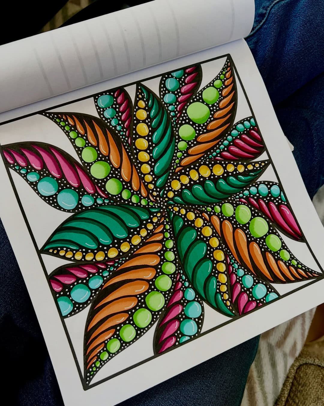 🌸🎨 A Kaleidoscope of Color and Pattern 🎨🌸

This vibrant artwork by @ginakrupsky transforms a simple geometric composition into a mesmerizing burst of color and movement. The petal-like sections radiate beautifully from the center, each filled with flowing curves, dotted textures, and bold combinations of teal, green, orange, pink, and yellow. The dark background makes every bright detail stand out with incredible energy. ✨

The repeating shapes create a wonderful sense of rhythm, while the carefully placed highlights give each element a dimensional, almost jewel-like quality.

Why this artwork stands out:

1️⃣ Radial composition — creates a powerful sense of movement and balance
2️⃣ Vibrant color palette — energetic combinations make every section pop
3️⃣ Intricate pattern details — dots, curves, and layered shapes add rich texture
4️⃣ Bold contrast — dark backgrounds beautifully enhance the bright colors
5️⃣ Mesmerizing symmetry — harmonious repetition makes the piece satisfying to explore

Art by: @ginakrupsky 💚

#PatternArt #DoodleArt #ColorfulArt #GeometricArt #AbstractArt #ZentangleInspired #MandalaInspired #HandDrawnArt #CreativePatterns #InkArt #ArtInspiration #ColorArt #MindfulDrawing #VisualRhythm #ArtCommunity