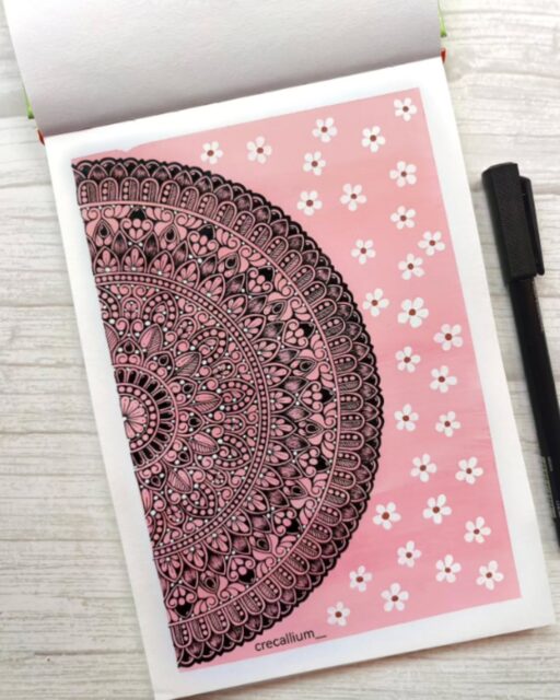 🌸🖤 Soft florals, bold mandala beauty 🖤🌸

This lovely artwork by @crecallium__ feels like a perfect blend of calm and detail. The soft pink background with tiny white flowers creates a gentle, dreamy mood — while the bold black mandala adds depth, focus, and beautiful contrast. ✨

What makes this piece so special:

1️⃣ Elegant contrast — strong black lines against a soft pink glow
2️⃣ Intricate mandala — layers of patterns that invite slow, mindful looking
3️⃣ Delicate florals — tiny blooms adding sweetness and balance
4️⃣ Clean composition — half-mandala design feels modern and refreshing
5️⃣ A calming vibe — peaceful, pretty, and quietly powerful 🌿

Art by: @crecallium__ 💕

#MandalaArt #InkDrawing #PinkAesthetic #MindfulArt #CreativeCalm #PatternLove #DoodleInspiration #BlackAndPinkArt #SlowDrawing #ArtForRelaxation