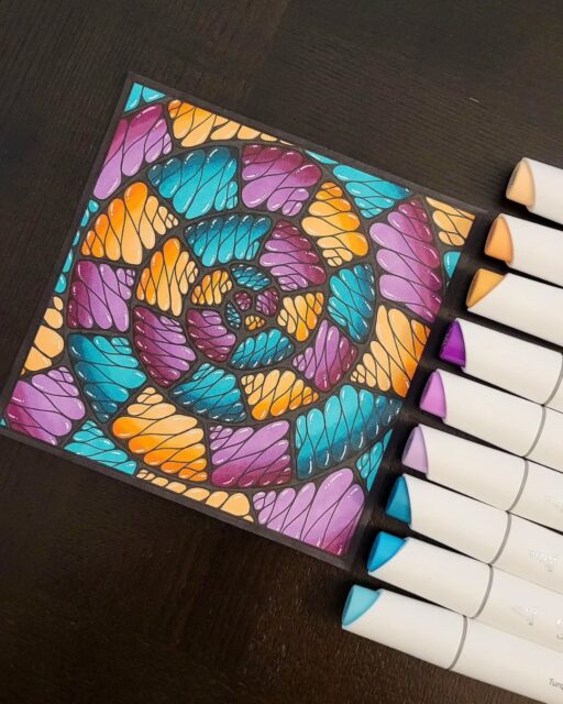 🌈✨ A Burst of Colorful Patterns ✨🌈

This vibrant artwork by @doodlewithrachel transforms simple flowing shapes into a bold and eye-catching geometric composition. Colorful sections in turquoise, purple, orange, and pink spiral outward from the center, creating a beautiful sense of movement and rhythm. The dark background makes each bright color stand out beautifully, while the small highlights add a polished, dimensional effect. 🎨

The combination of repeated shapes, bright marker colors, and careful symmetry gives this piece a playful yet highly organized feel. Every section has its own color and character, while together they create one cohesive and energetic design.

Why this artwork stands out:

1️⃣ Vibrant color palette — turquoise, purple, orange, and pink create a lively visual impact
2️⃣ Repeating patterns — flowing shapes build rhythm and make the design fascinating to explore
3️⃣ Strong composition — the pattern radiates naturally from the center, creating a balanced appearance
4️⃣ Bold contrast — the dark background makes the bright colors pop beautifully
5️⃣ Dimensional highlights — small white details give the colored shapes a glossy, finished look

Art by: @doodlewithrachel 🤍

#DoodleArt #PatternArt #ColorfulArt #AbstractArt #DoodleArtClub #HandDrawnArt #CreativePatterns #MarkerArt #GeometricArt #ColorArt #SketchbookArt #ArtInspiration #MindfulArt #DecorativeArt #ArtCommunity