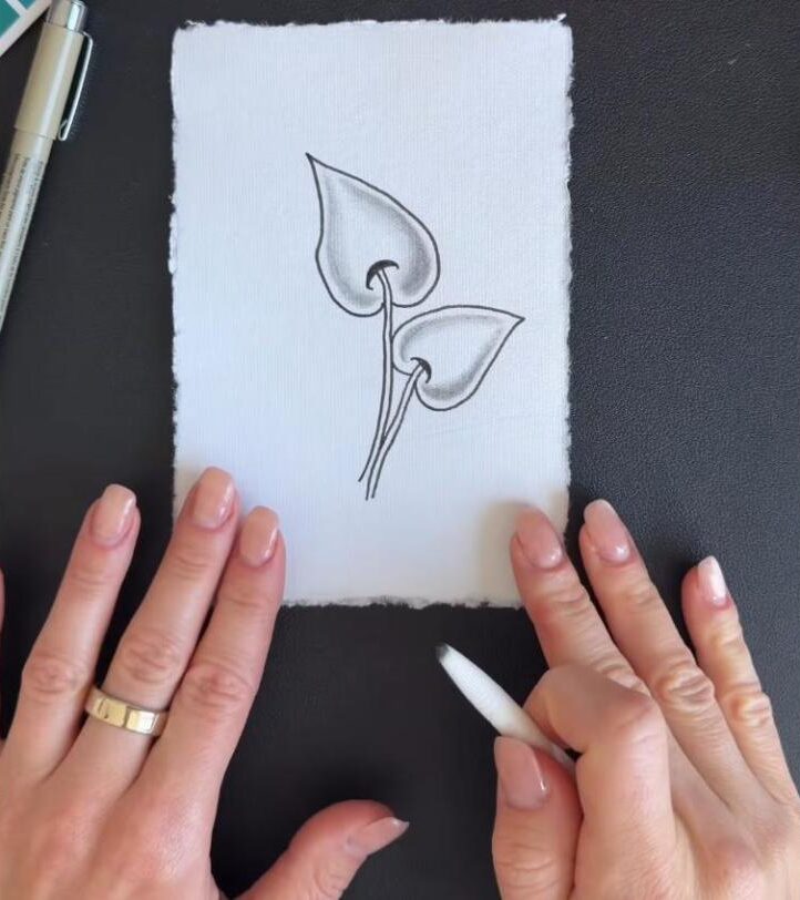 Doodle on deckled-edge watercolor paper
