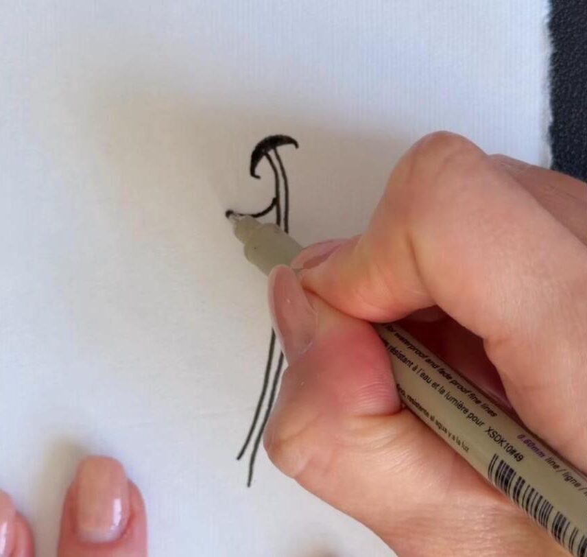 Inking a doodle pattern with a Sakura Pigma Micron pen